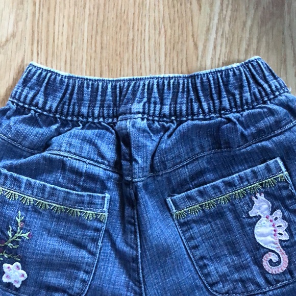 Baby gap jeans snap crotch elastic waist embroidered appliqué 12-18 Months - Picture 7 of 12